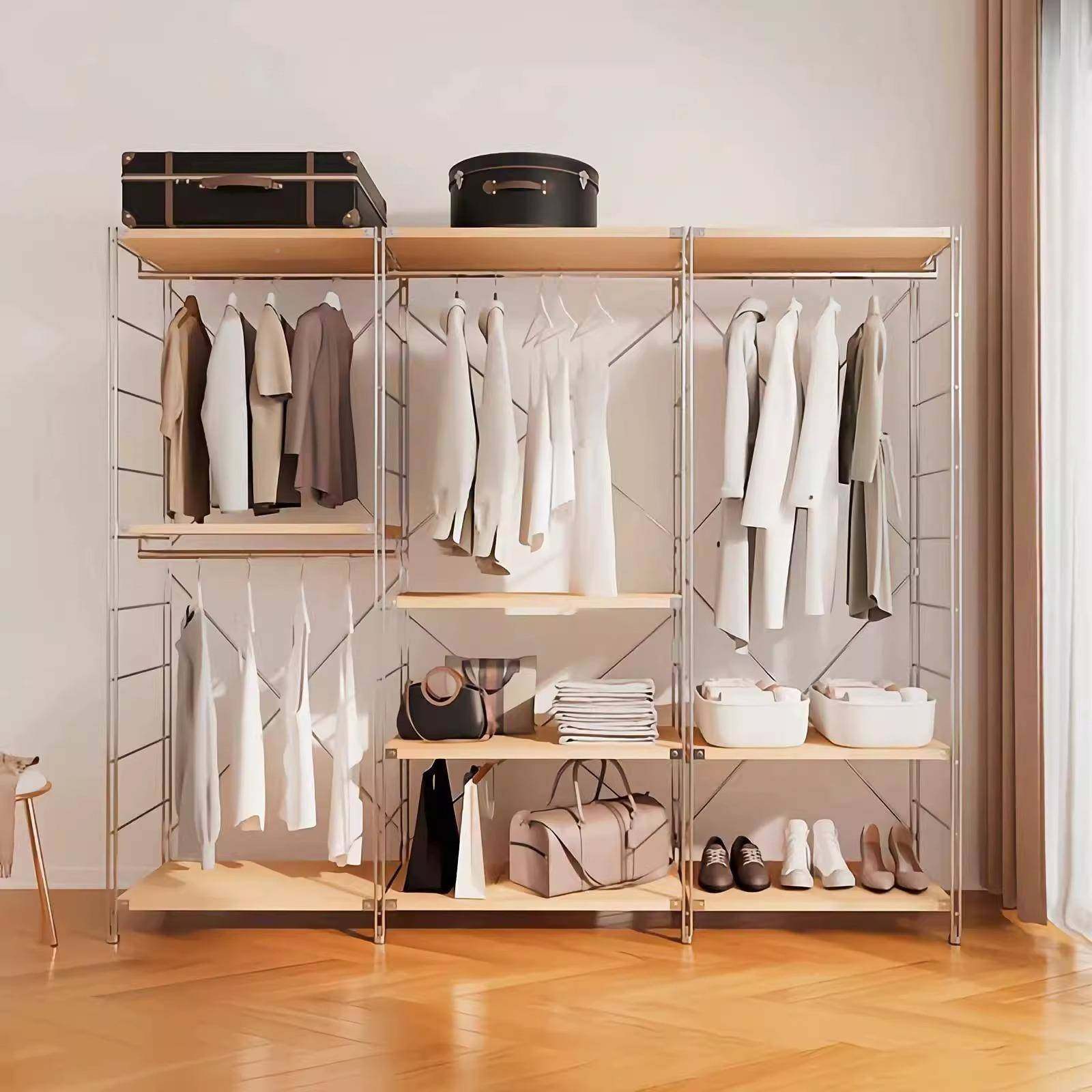家用开放式柜卧铁衣艺室悬挂衣架钢WJP架木风步入式衣帽原间极简,家装主材,卫浴五金组合套装/挂件套餐,淘宝优惠券,粉丝福利购,淘宝优惠卷