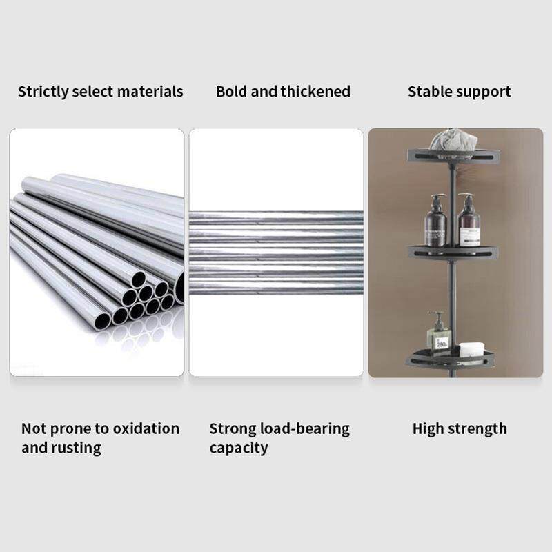 不锈钢缩落架免打孔卫角生间转角浴室顶天伸立地收收LD-69纳架沥