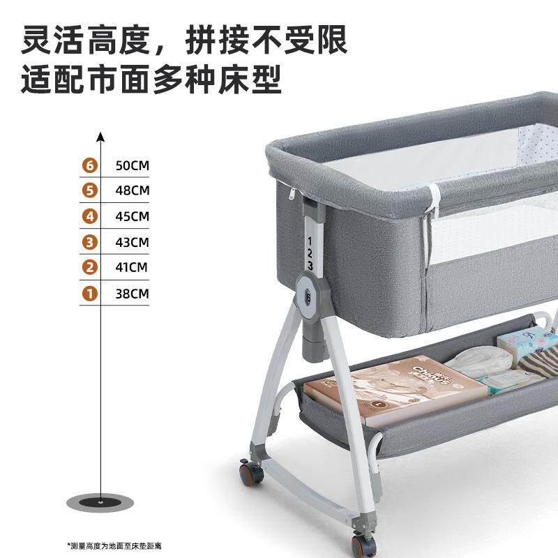 多能儿可折叠婴儿477床可移动便携式新生摇篮床功儿童宝宝床接大