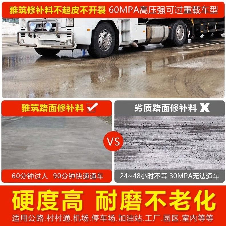 强修补料面路高快干起绿色修高砂浆道路混凝土地面水泥度沙快速强
