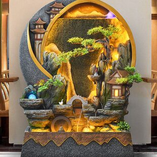 庭院造景景观户外鱼缸假山屏风流水摆件装 饰水水幕墙喷泉循环阳台