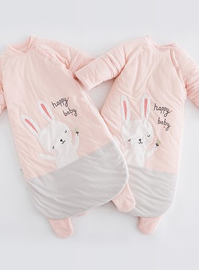 巴仔兔 加c厚女宝宝防惊跳儿童防踢被母婴用品全包V秋冬季婴儿睡