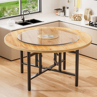 加厚实木大圆餐桌1米8桌板带转盘圆形面板15人酒店餐厅吃饭桌面板