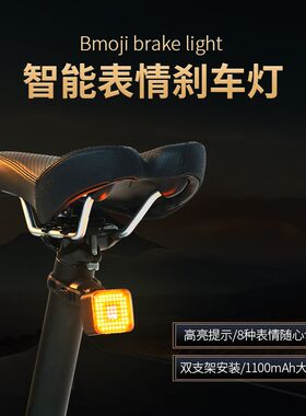 自行车灯尾灯公路夜骑行表情刹v车灯山地车闪光灯小布brompton配
