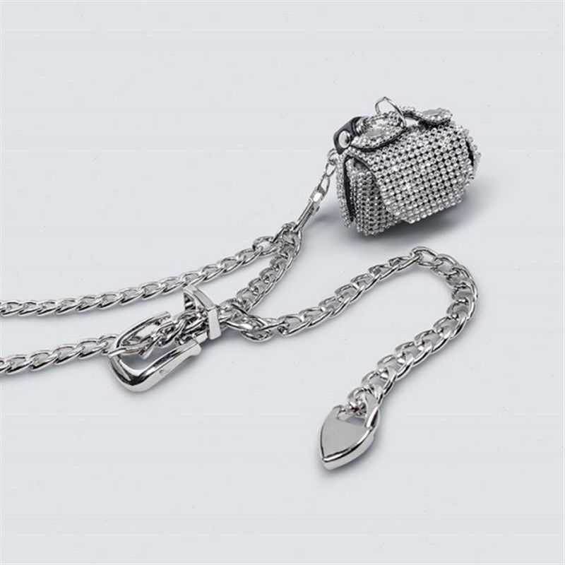 迷你满钻小腰包女潮ins银色装饰腰链包包新款可调节身体链水钻包,箱包皮具/热销女包/男包,通用款女包,淘宝优惠券,粉丝福利购,淘宝优惠卷