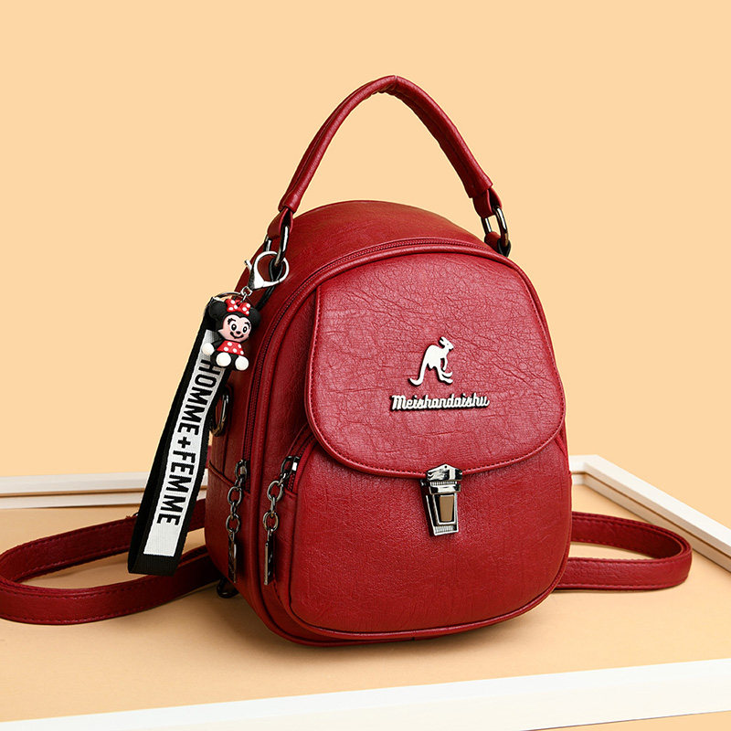 冬季时尚三用斜跨单肩手提小包2y021小清新包百搭双肩包女士锁扣