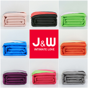 22K0x240纯棉单人双人单件被罩 200x230 纯色双色全棉被套150 180