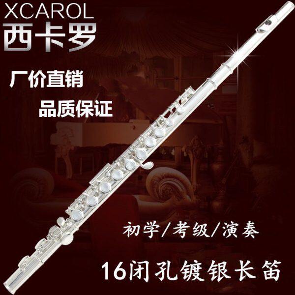 16孔演奏闭初学入门E长笛乐器C调通用孔键银级镀