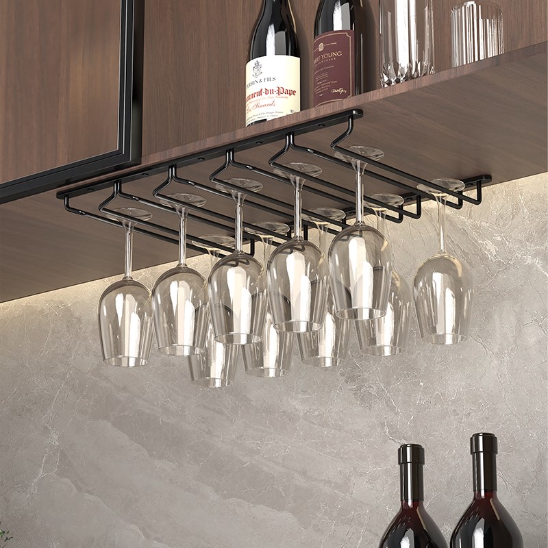 红酒杯架子倒挂酒杯架悬挂酒w柜高脚杯放置收纳层架家用轻奢高档