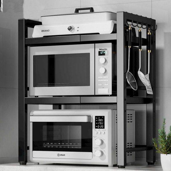 加粗台面厨房置物架微波炉架子二三层伸缩桌面电饭煲烤箱家用收纳,厨房/烹饪用具,微波炉置物架,淘宝优惠券,粉丝福利购,淘宝优惠卷