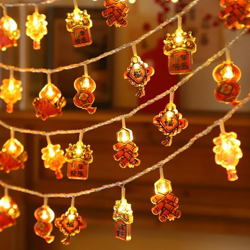 2025年新款新年红n灯笼灯串春节氛围灯过年气氛布置彩灯闪灯串灯