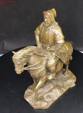 铜像真骑全铜全身汗 思黄铜马人物雕塑摆件像 大 木成吉铁可汗汗