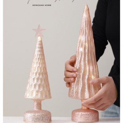发光玻璃圣诞树灯桌面摆件粉色吧台圣诞装饰圣诞节装饰场景布置,节庆用品/礼品,圣诞树,淘宝优惠券,粉丝福利购,淘宝优惠卷