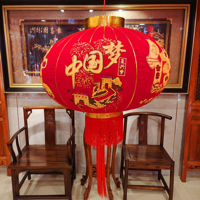新年春节大红灯笼绒布户外防水z欢度佳节挂饰灯笼企业酒店大门吊