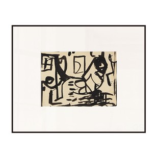 丘山生活 现代艺术挂画小众抽象装饰画线条房样板间书房高级 感