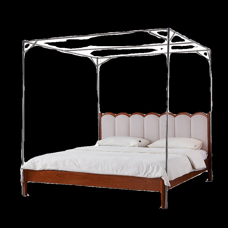 蚊帐支架杆加粗加厚家用不锈钢落地1.5m1.8米床带架子老式免安装