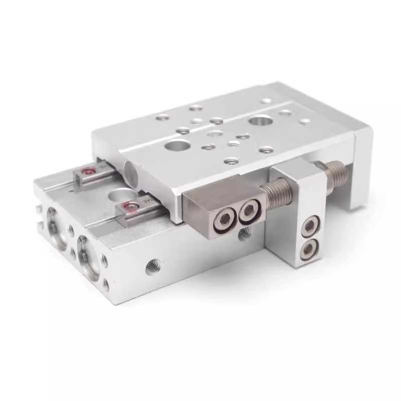 亚德客精密导轨HLQL滑台气缸HLQ6/8/12/16/20/25X10X20X30X40X50S