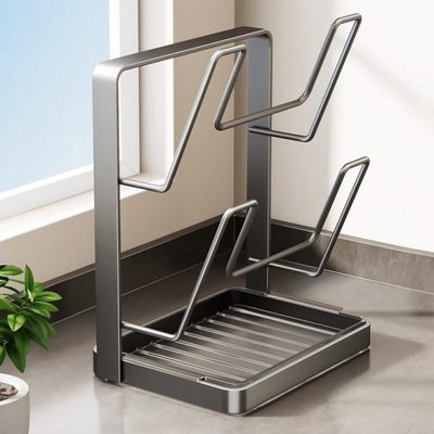 厨房新款锅盖架台面厨房置物架壁挂两用立式锅铲架子砧菜板放置器