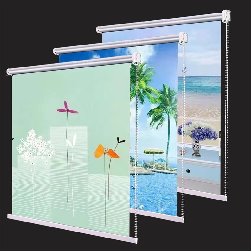 窗帘成品卷帘手拉升降半r遮光卧室厨房客厅卫生间办公室隔断窗帘