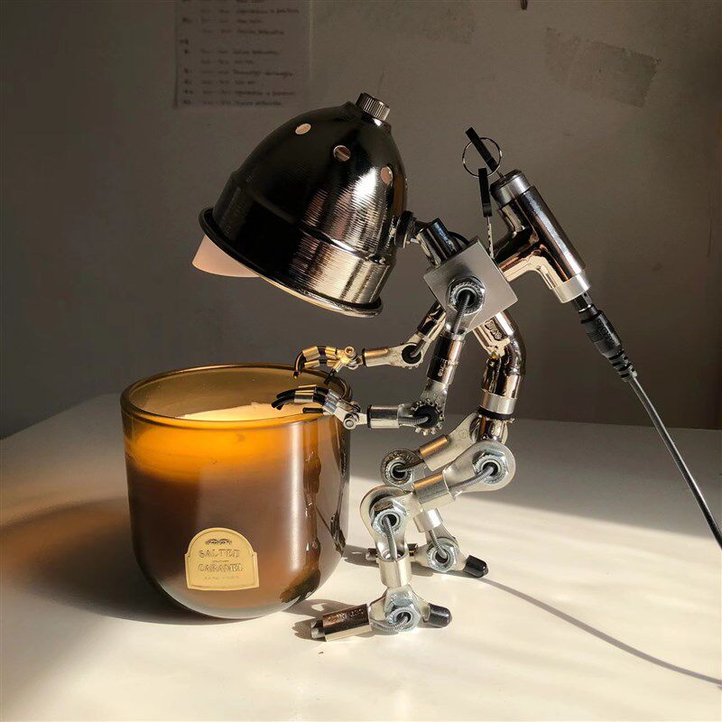 生日礼物边伯贤h同款机器人融蜡灯床头香薰灯融烛台灯机械高级感