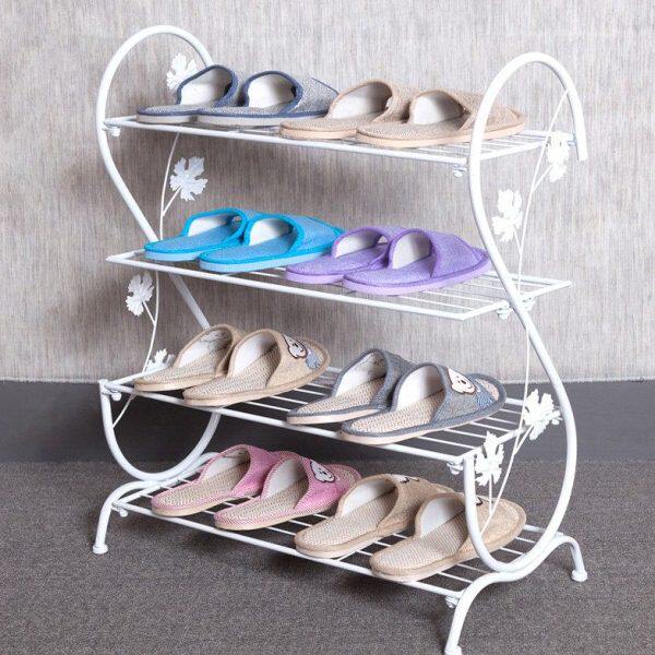 简易花架鞋架多层置物架欧式铁艺收纳鞋柜工能经济型客厅多铁架子