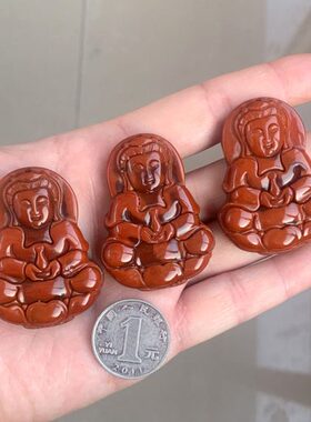 天然吊坠星月菩提金刚观音柿子项链原矿毛衣链男女四川南红玛瑙红