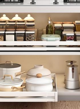 橱柜内可伸缩抽下屉置物架厨房具收纳拉篮调炊料水槽抽sscl拉式储