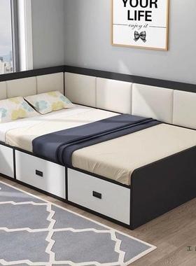 现代简约榻榻米小户型物省空间软床收包纳储床抽屉落地NHX高床箱