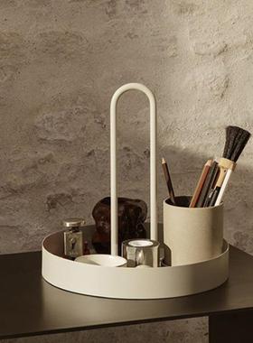 北厅欧风提现代简YWQ约金属手托盘水果盘圆餐厅盘客桌面茶几软装