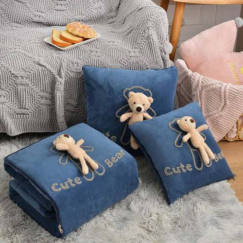 新款抱枕被加褪厚牛绒多功被能立体抱枕靠115732垫保暖贴身不起球