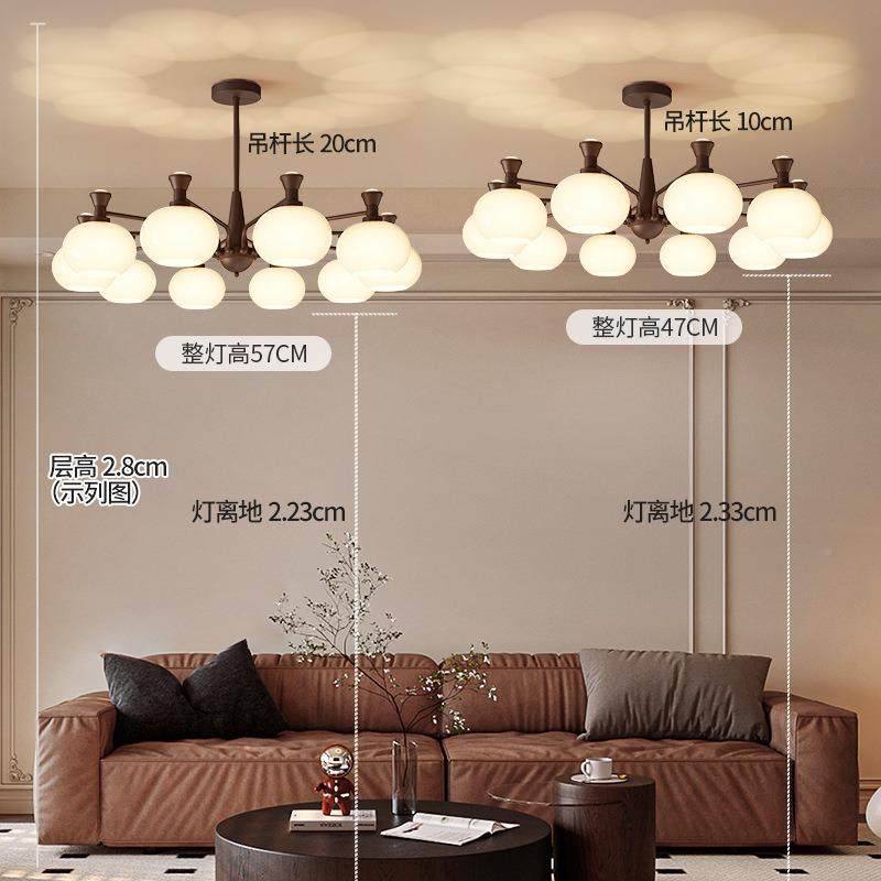 3101柿子客厅吊法20灯25新款美式中古风大厅主灯式复古洋风南中山