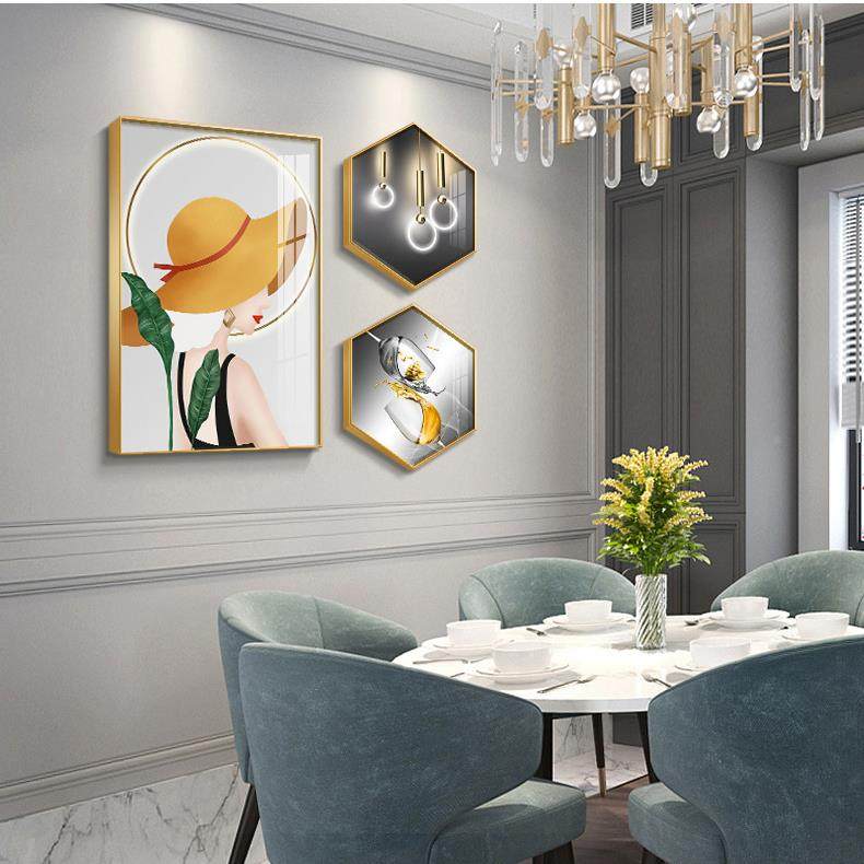 现代简约餐厅装饰画象轻奢抽气组合XG-A592套餐画壁客厅大背景墙,家居饰品,现代装饰画,淘宝优惠券,粉丝福利购,淘宝优惠卷