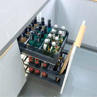 厨房橱柜功能多体式 碗碟分隔收229纳置物 玻璃调料调屉味拉篮抽式