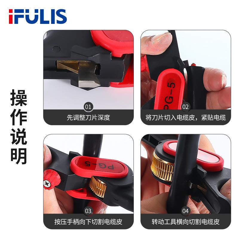 PG-5电缆剥线钳手动m剥皮直径≥29595剥m深器度0-5mm圆电缆线剥皮