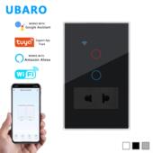 跨长方形涂WIFI智能开境关与面越南泰国普通鸦插座118型WIF组合玻