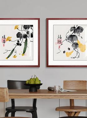 新中式餐厅SF725628装白饰画齐水墨画202石3新款饭厅画禅意玄挂关