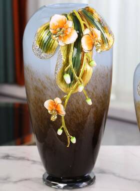 琅彩轻奢花瓶创意客厅玄家居关摆件电插视柜高档FD-00139装饰花花