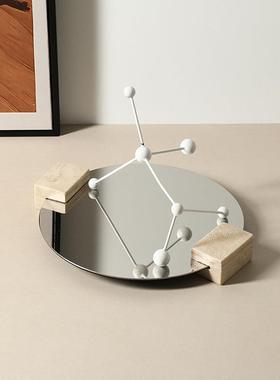 现代金简约意洞石属镜托盘别墅客厅茶几餐桌FC-W2500高创面级感收