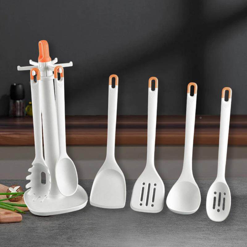 胶厨具硅7件套不粘锅无品牌/炒菜家铲子纯色漏勺意粉勺用汤勺子组
