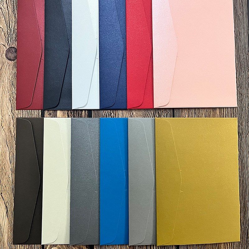 35个商务贺卡信封m定做加厚珠光纸定制邀请函封套质感火漆西式高