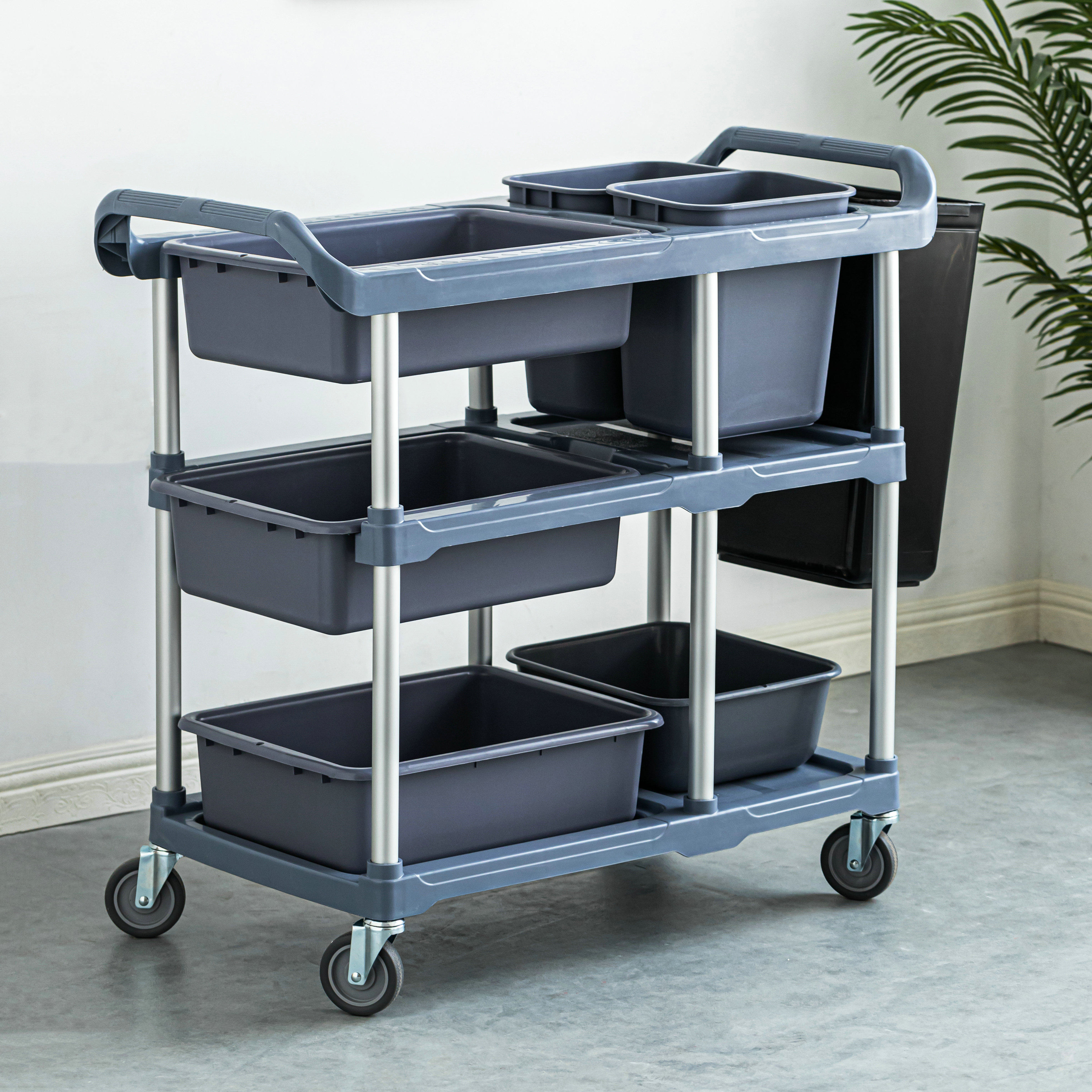 收餐车餐厅收碗车餐盘碗塑料小推车移动商用饭店酒店食堂清洁推车