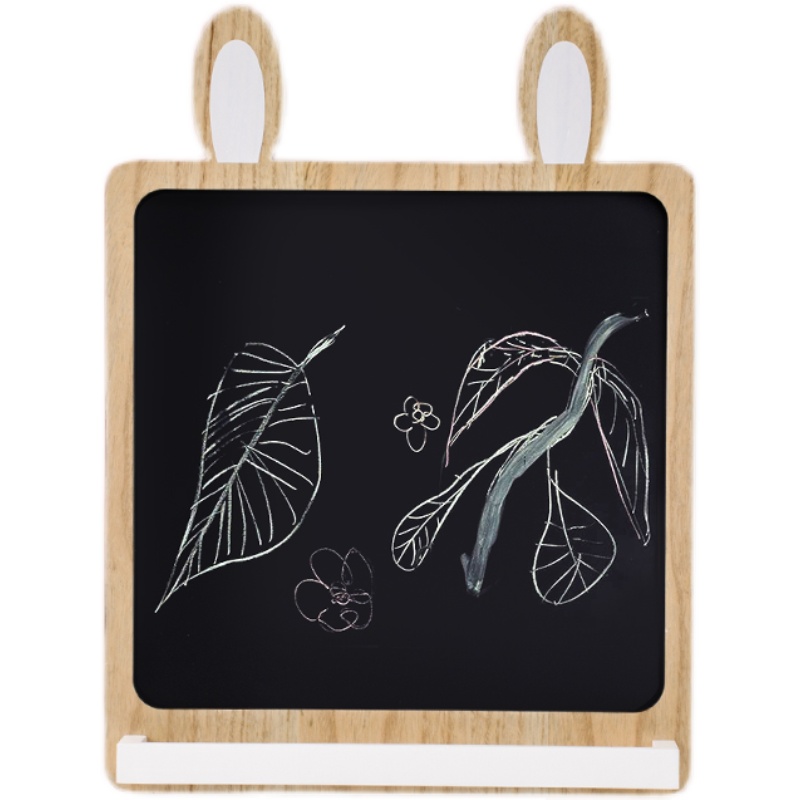 儿童黑板家用客厅书房可擦画板墙壁挂件宝宝学习涂鸦板木质软装