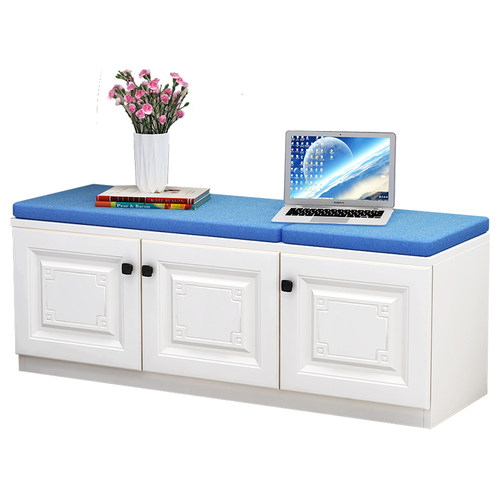 家用实木阳台飘窗柜地柜矮柜窗边储物柜可坐收纳柜落地柜免费定制