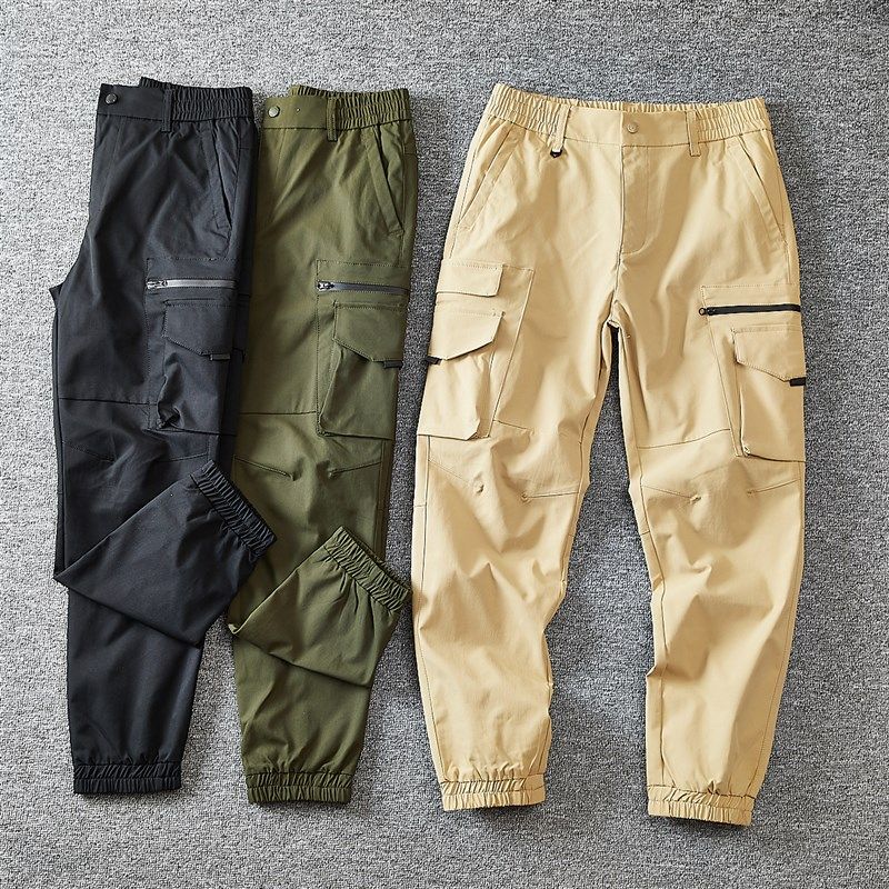 都市机能风!立体剪裁!男士户外防水抗撕裂松紧腰多袋束脚工装裤