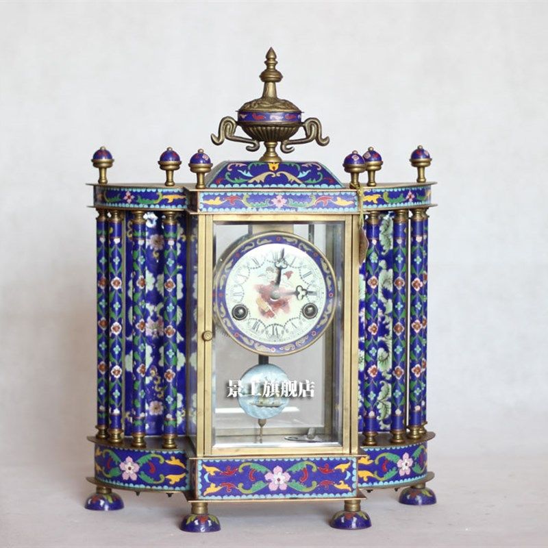 钟表 手工掐丝仿古钟表 欧式钟表 古典钟表 机械座钟 景泰蓝钟,家居饰品,座钟,淘宝优惠券,粉丝福利购,淘宝优惠卷