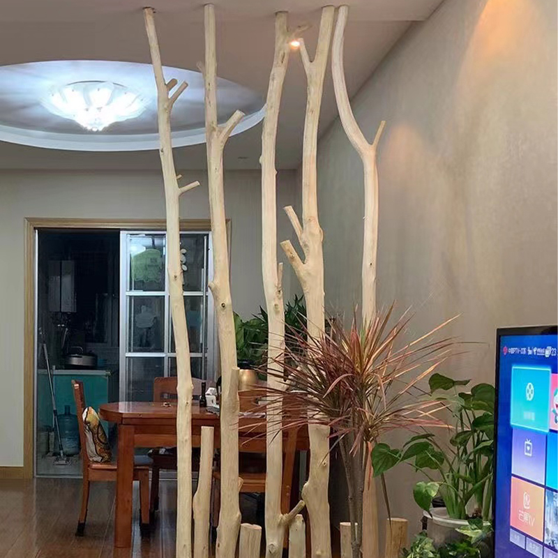 天然干树枝屏风隔断原木树干装饰摆件幼儿园环创枯木名宿客厅玄关