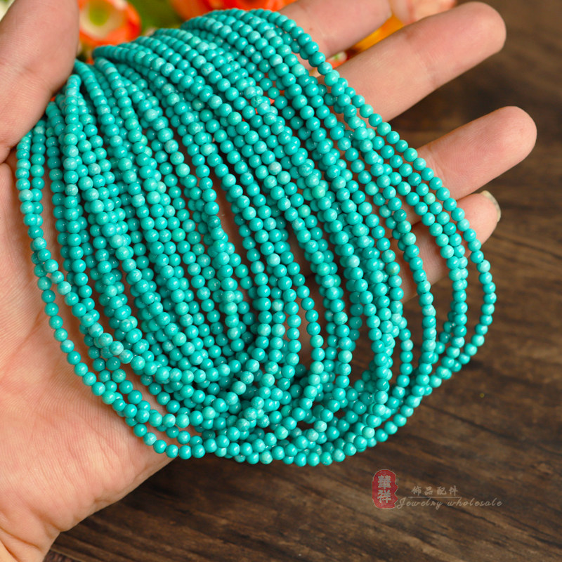 天然绿松石圆珠 2-4mm高瓷蓝绿色松石散珠子 diy手串隔Z珠材料配,饰品/流行首饰/时尚饰品新,DIY配件,淘宝优惠券,粉丝福利购,淘宝优惠卷