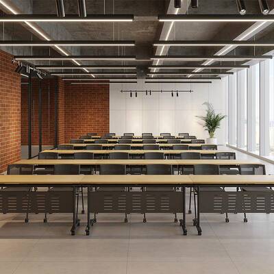 折叠培训书桌移1612Y可动议桌学生课会双人拼接翻板长条桌洽谈桌