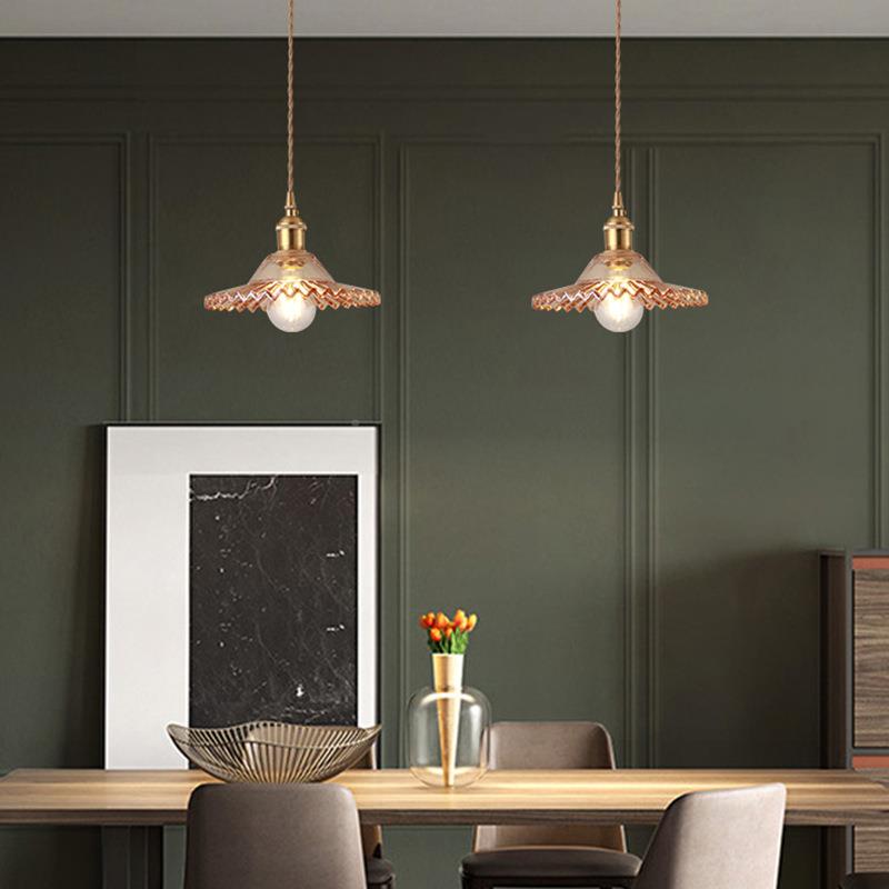 代北餐厅灯现欧简约玻璃厅吊灯创意67774饭餐桌吧台床头灯具