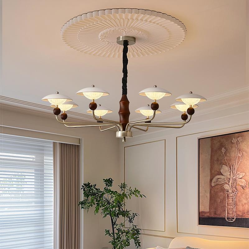 法书中古客厅美式复古高式级45345吊灯卧室餐感厅房南洋风实木个